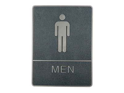 Πινακίδα Σήμανσης WC Ανδρών Ασημί