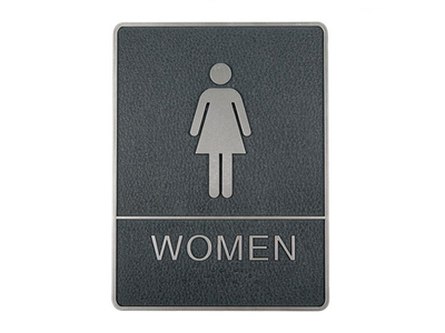 Πινακίδα Σήμανσης WC Γυναικών Ασημί