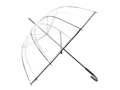Ομπρέλα Αυτόματη Διάφανη Ø88εκ μαυρη