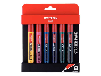 Talens Amsterdam Σετ Ακρυλικοί Μαρκαδόροι 4mm 6τεμ