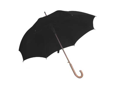 Ομπρέλα Αυτόματη με Ξύλινη Λαβή Ø105εκ ΜΑΥΡΟ
