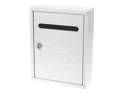 Γραμματοκιβώτιο Μεταλλικό με Κλειδί Λευκό Υ26x20x7,5εκ.