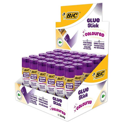 Κόλλα Bic Glue Stick Coloured Κουτί 30 Τεμαχίων