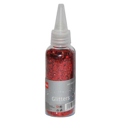 Glitter Σκόνη 1-64 σε Μπουκάλι 40γρ κοκκινο