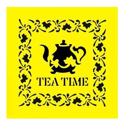 Στένσιλ Πλαστικό Tea time 16x16εκ