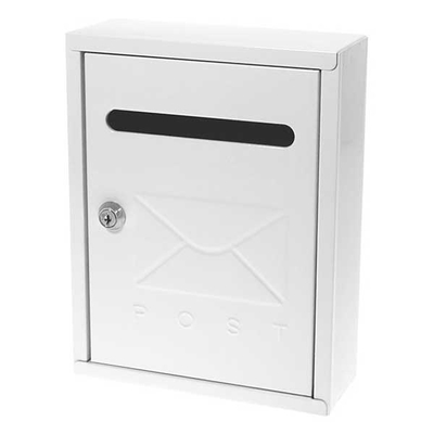 Γραμματοκιβώτιο Μεταλλικό με Κλειδί Λευκό Υ26x20x7,5εκ.
