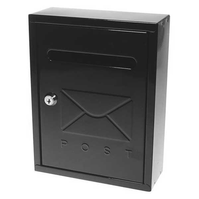 Γραμματοκιβώτιο Μεταλλικό με Κλειδί Μαύρο Υ26x20x7,5εκ.